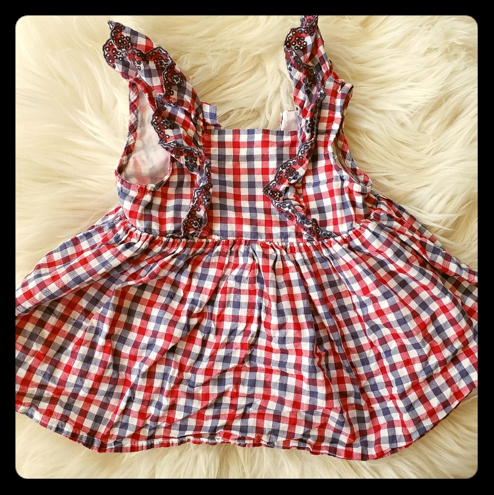 Baby Gap Red, White, & Blue Gingham Dress - 6M